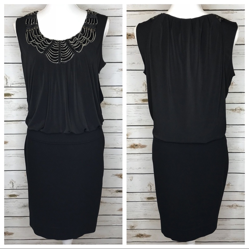 👒Taylor Black Mini Dress Chain Detail Size 14